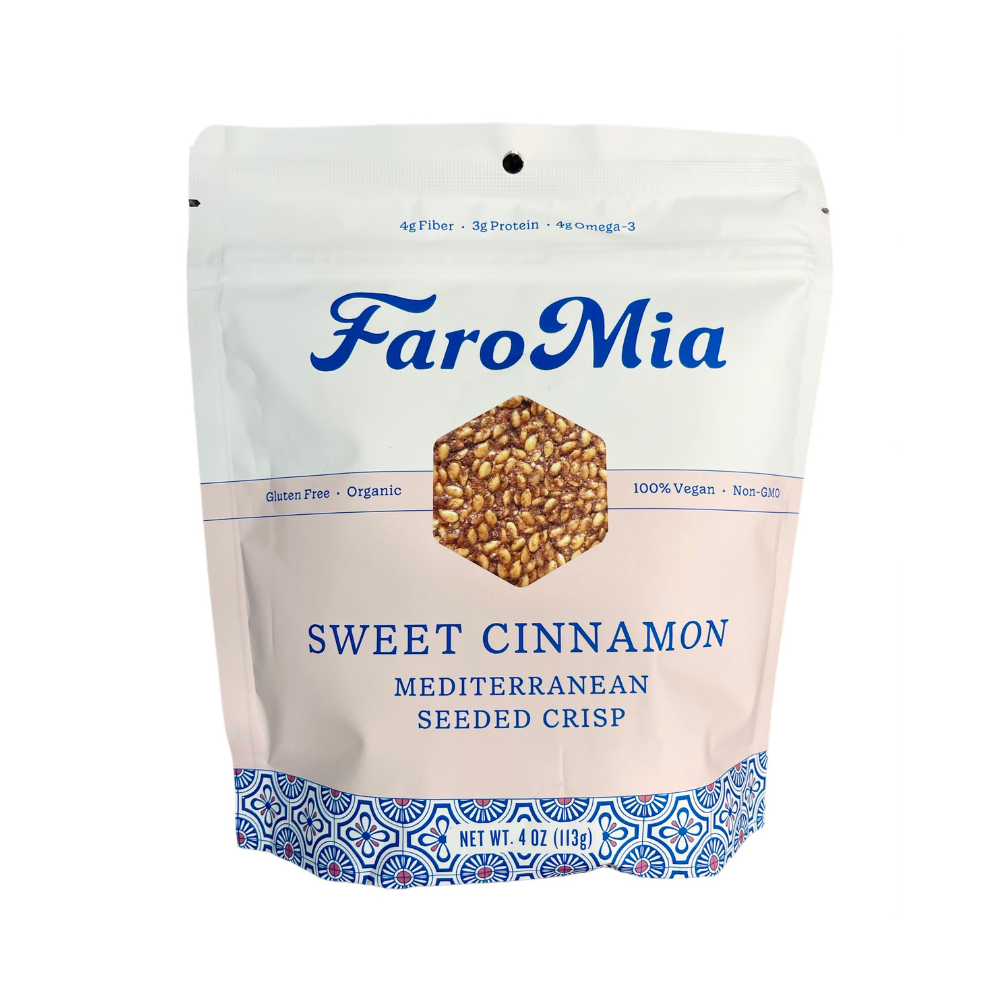FaroMia Gluten Free Sweet Cinnamon Mediterranean Seeded Crisps